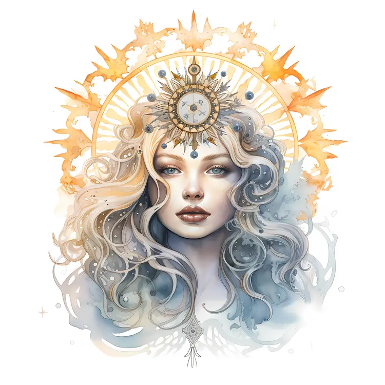 Fantasy Woman with Clock Crown