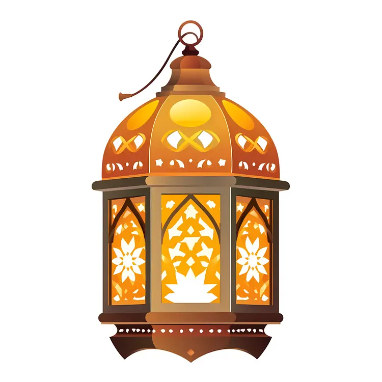 Orange Lantern with Floral Patterns