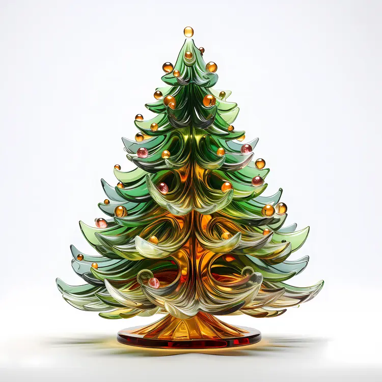 Glass Christmas Tree with Ornaments