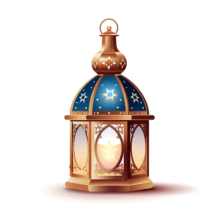 Blue Star Lantern with Golden Base