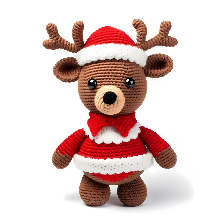 Lovely Reindeer in Santa Outfit for Christmas