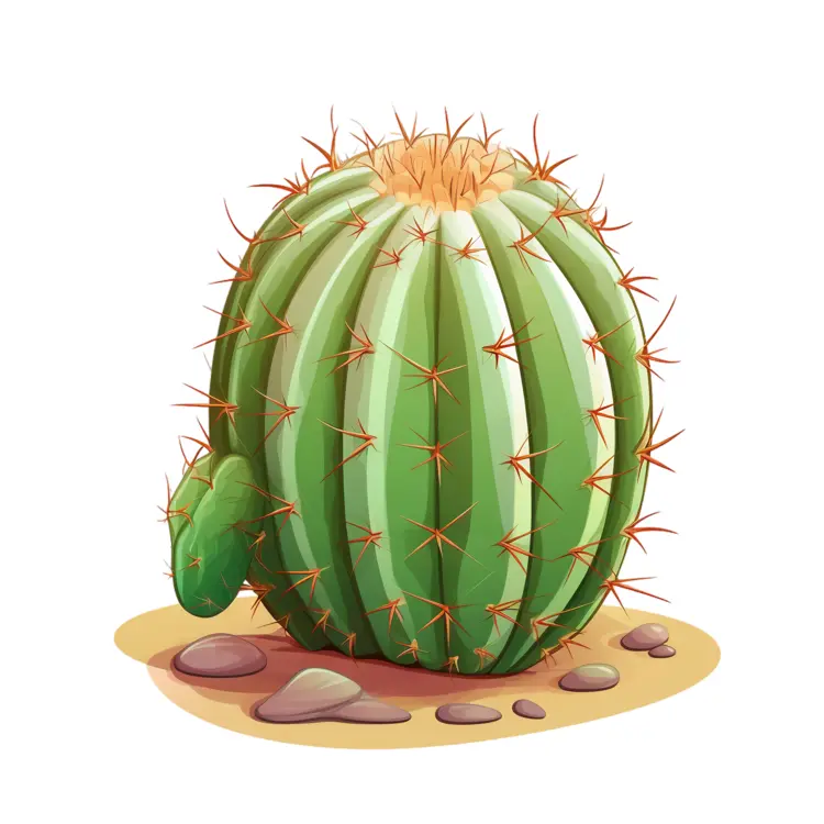 Round Green Cactus Illustration
