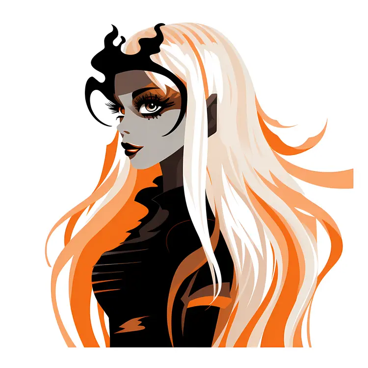 Halloween Character with Black Dress