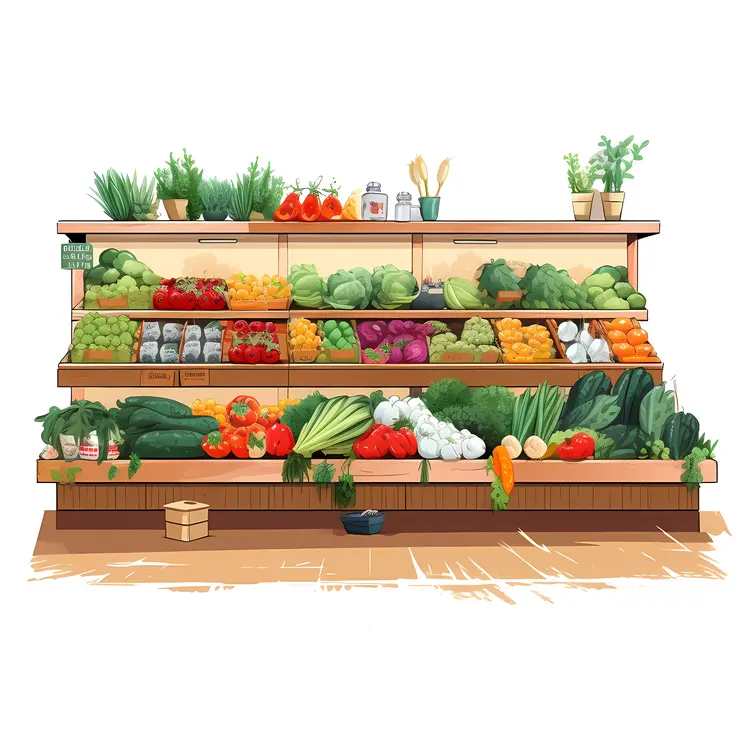Colorful Vegetable Display at Market