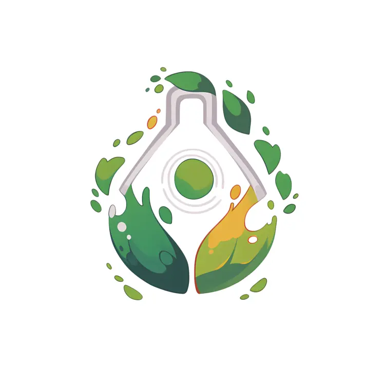 Eco-Friendly Flask with Green Leaves