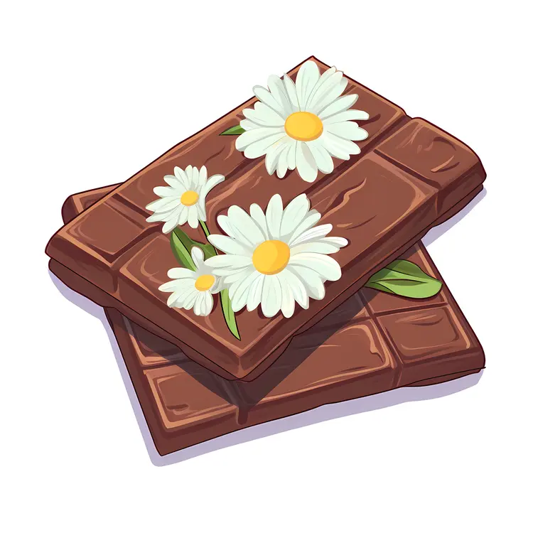 Decorative Chocolate Bars with Daisies