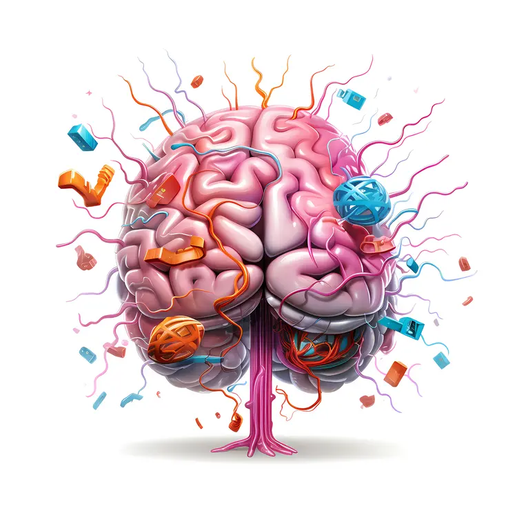 Colorful Brain Illustration with Neurons