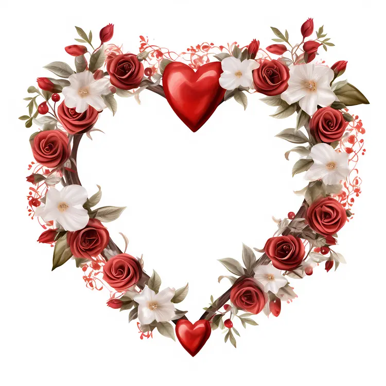 Heart-Shaped Floral Wreath for Valentine's Day