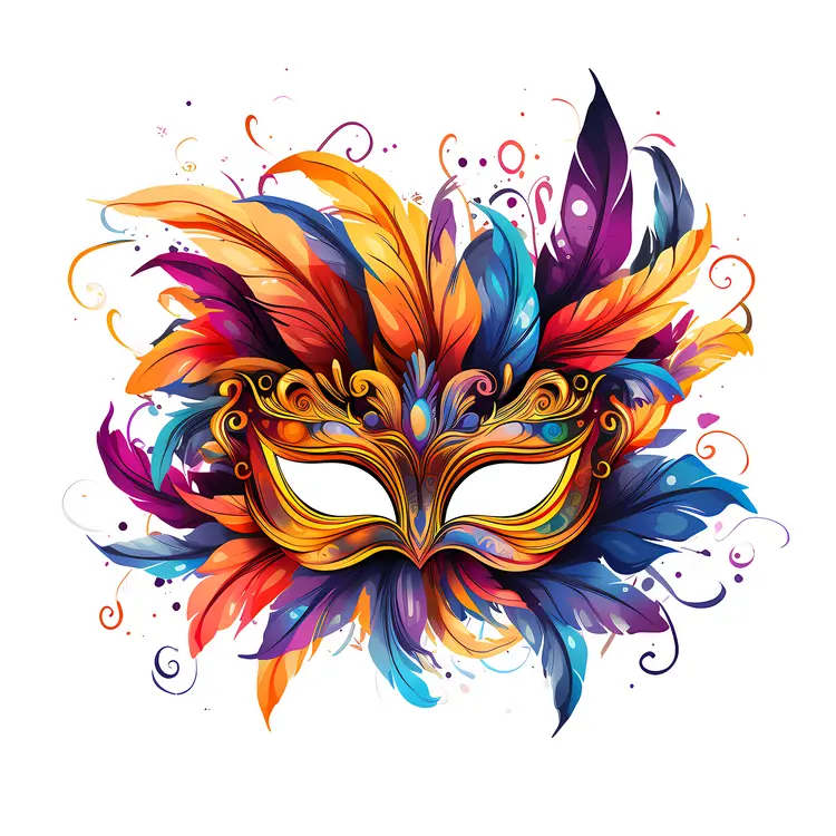 Vibrant Feather Mask for Celebration
