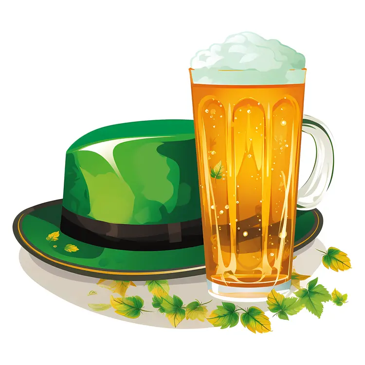 Green Hat and Beer Mug for St. Patrick's Day