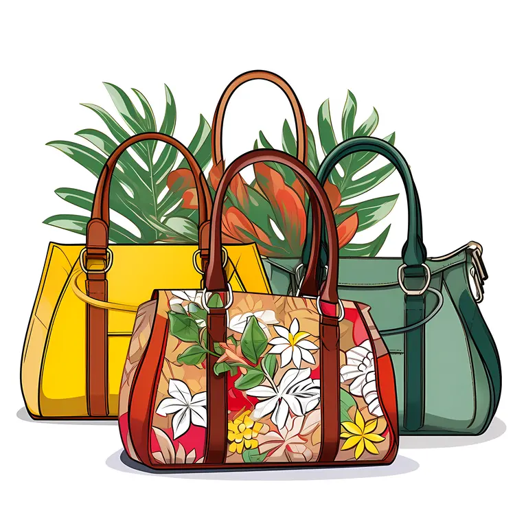 Stylish Floral Handbags in Different Colors
