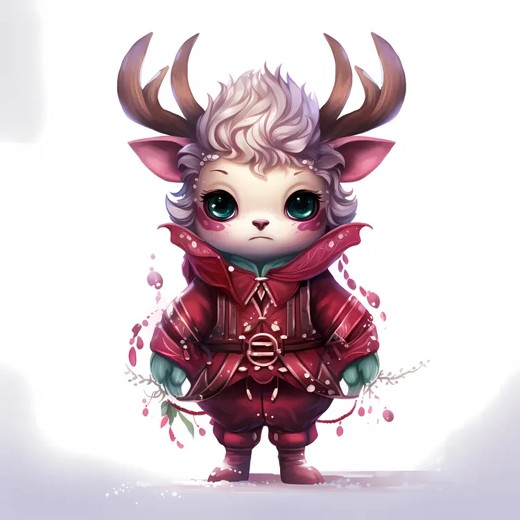 Cute Reindeer in Red Coat