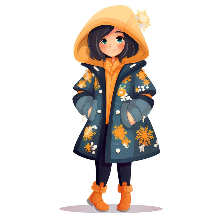Cute Girl in Winter Coat