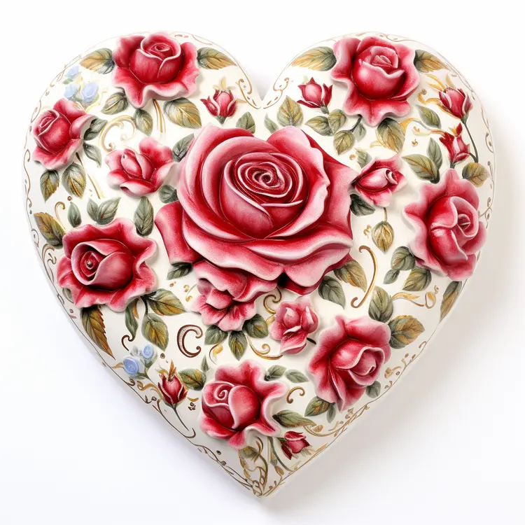 Heart Shaped Floral Arrangement with Red Roses