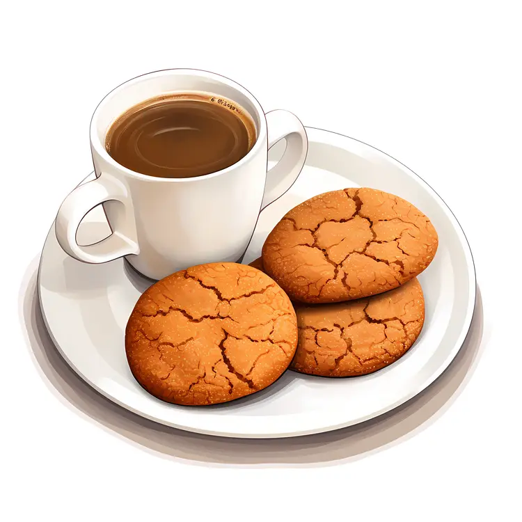 Coffee with Crunchy Cookies