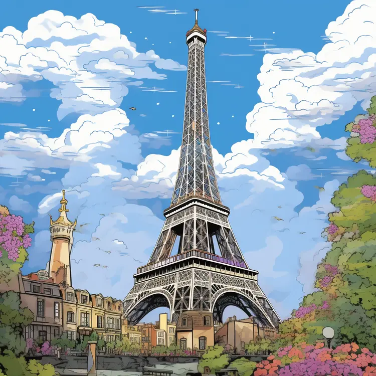 Eiffel Tower in a Beautiful Parisian Landscape