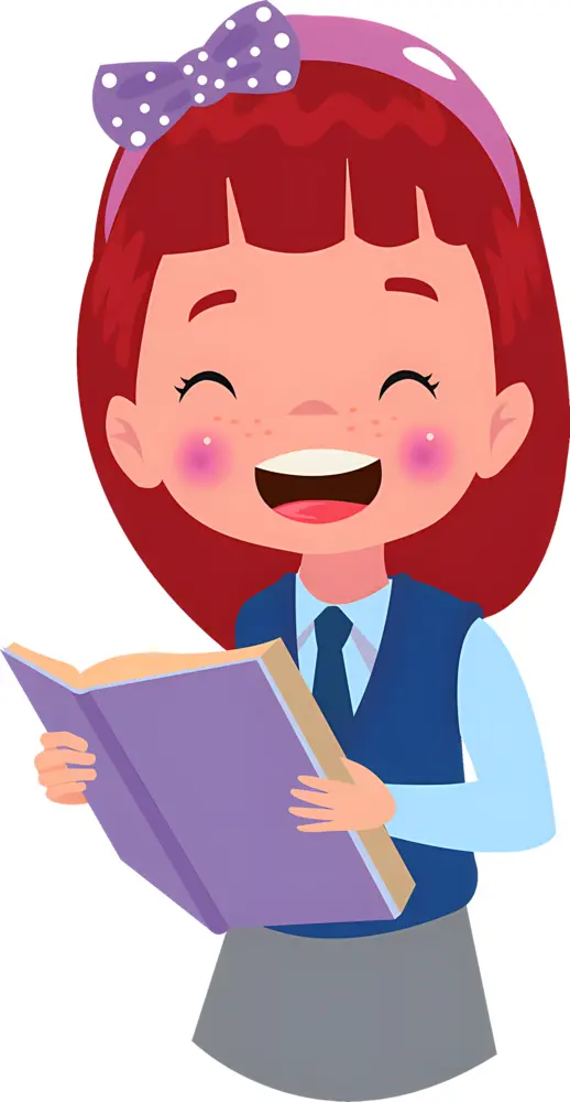 Girl with Red Hair Reading a Book