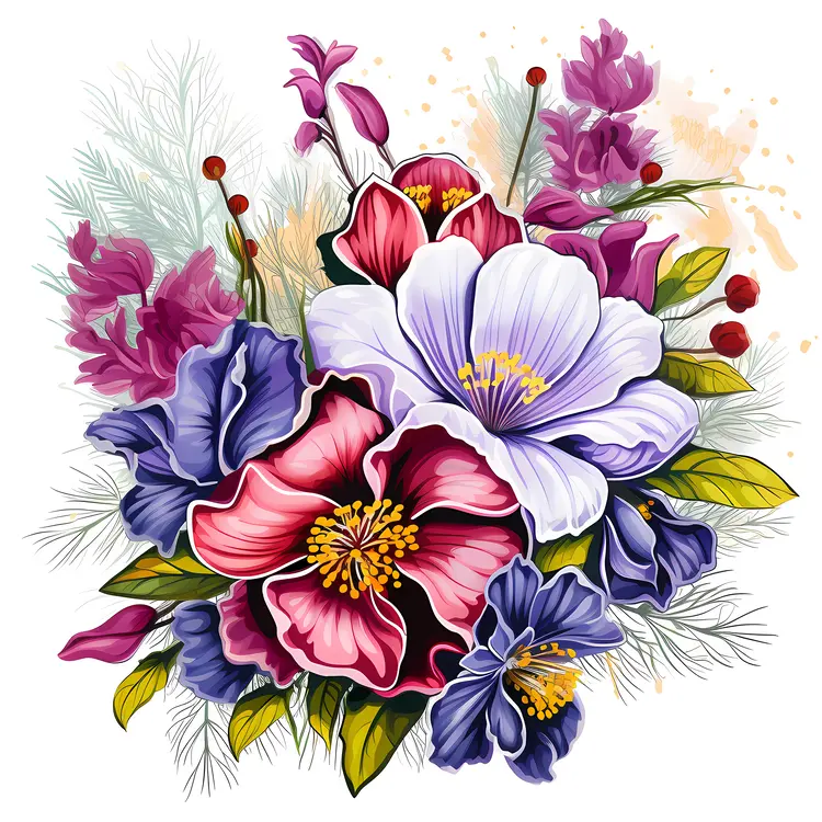 Colorful Purple and Pink Floral Arrangement