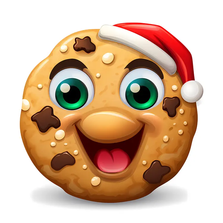 Cookie with Santa Hat