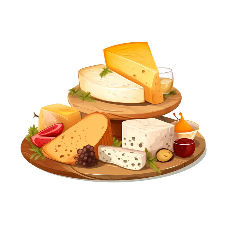 Cheese Board with Grapes and Wine
