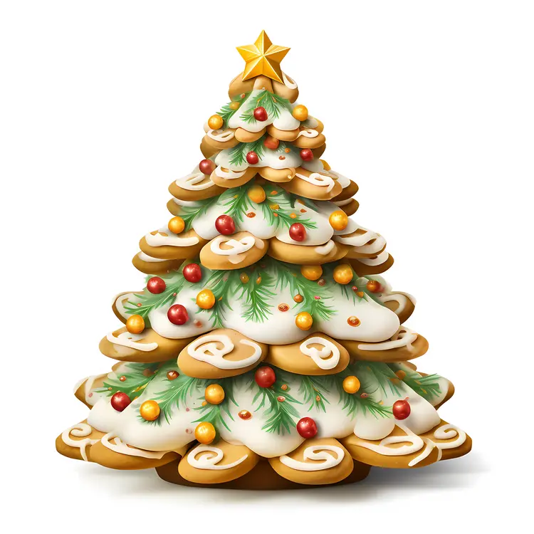 Festive Christmas Tree Cookie with Star