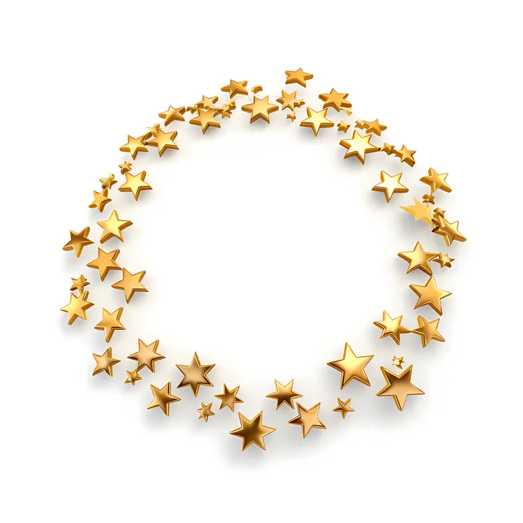 Golden Stars in a Circular Pattern