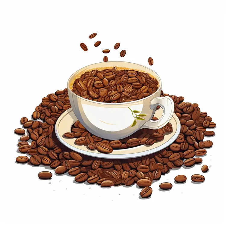 Coffee Cup Filled with Beans