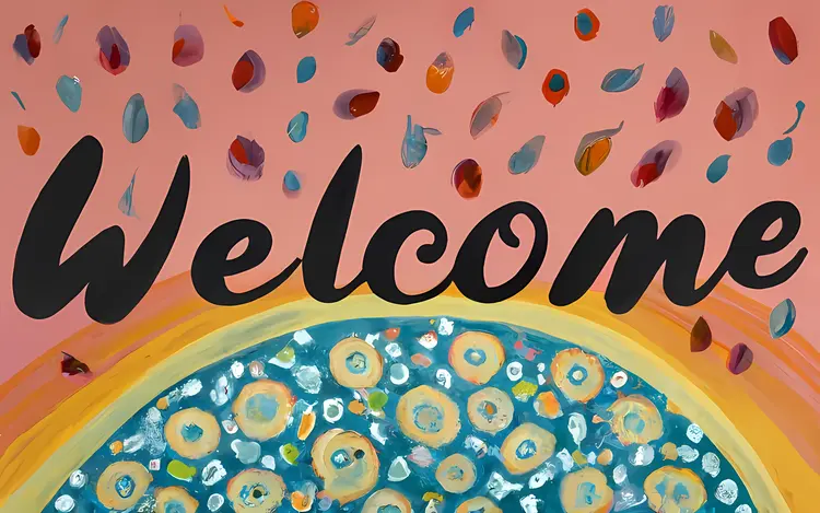 Welcome Text with Artistic Design