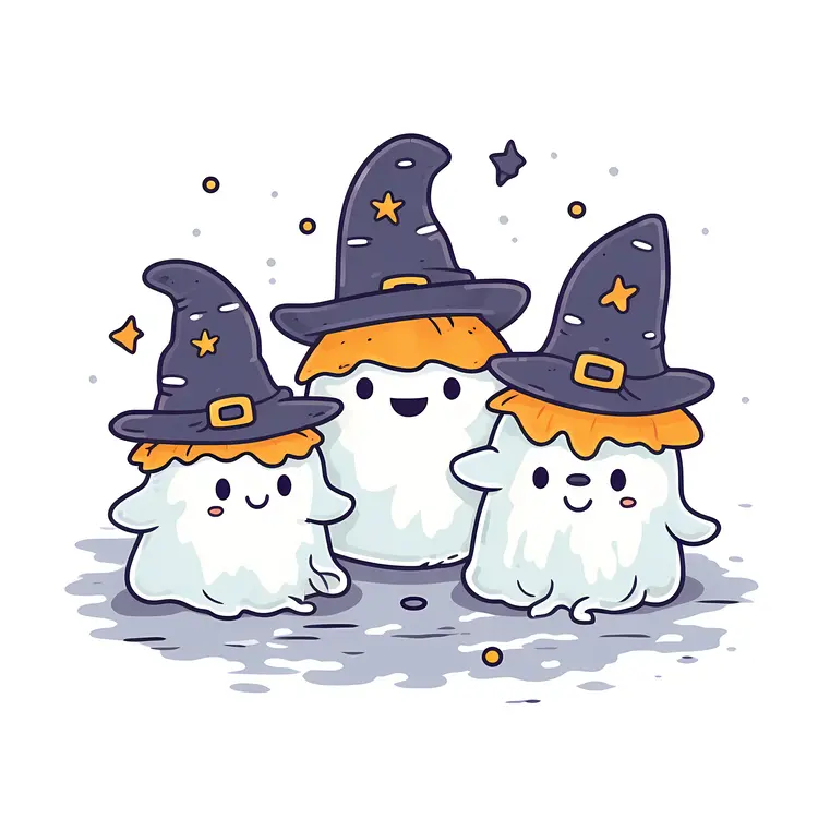 Three Ghosts with Yellow Hats