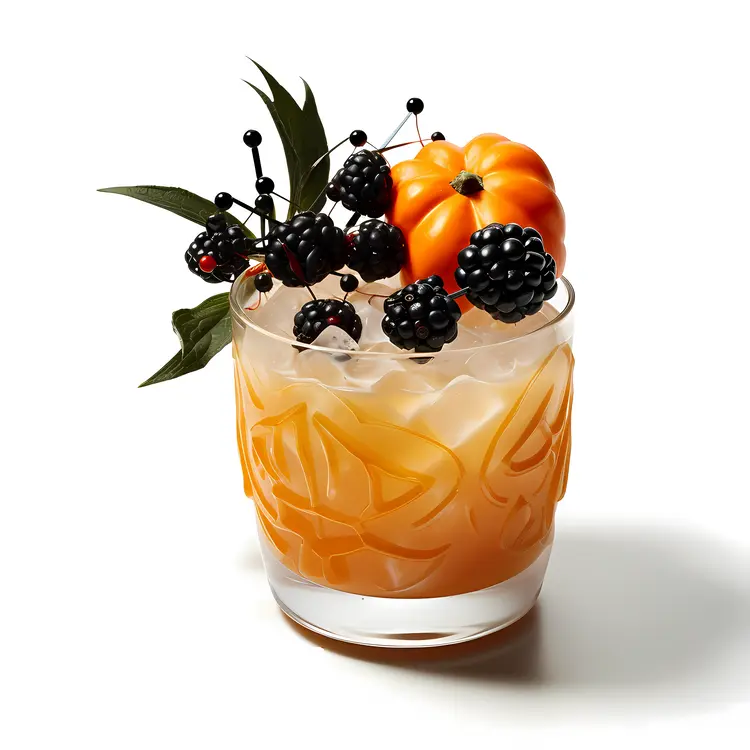 Festive Pumpkin Cocktail with Blackberries