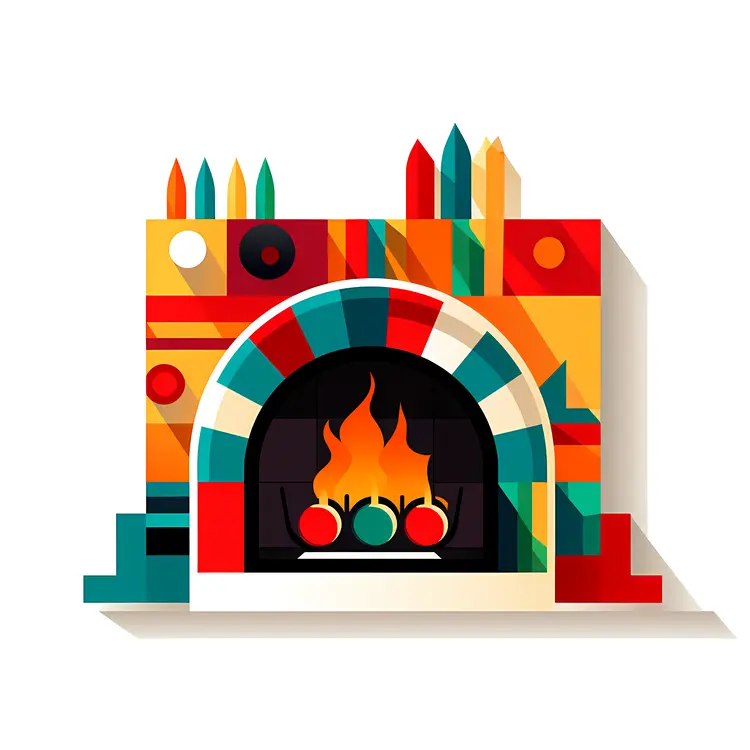 Colorful Abstract Christmas Fireplace