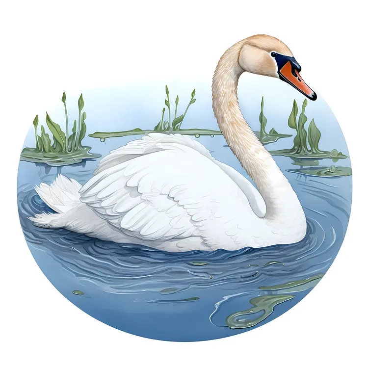 Serene White Swan in a Peaceful Lake