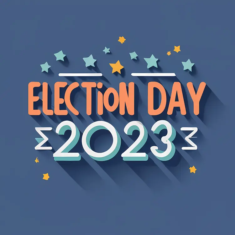 Election Day 2023 Text with Stars