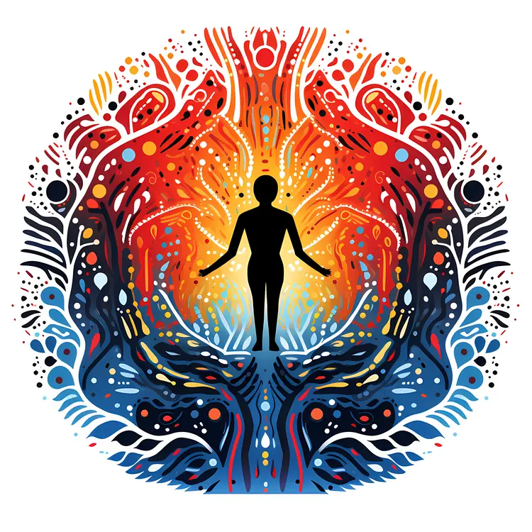 Silhouette with Vibrant Colorful Background