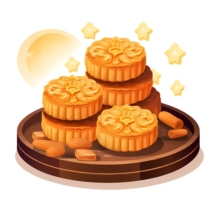 Mooncakes with Moon and Stars