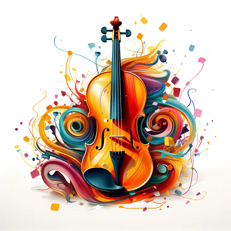 Colorful Abstract Violin