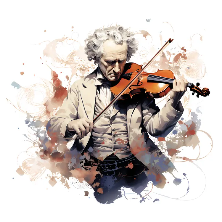 Elderly Violinist Playing