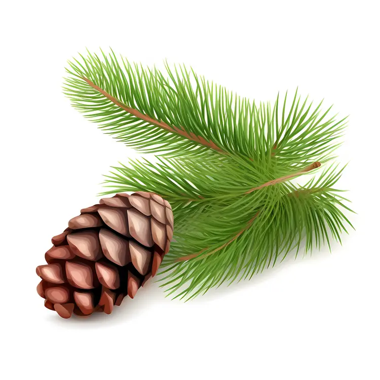 Pine Cone with Green Needles for Christmas Decor