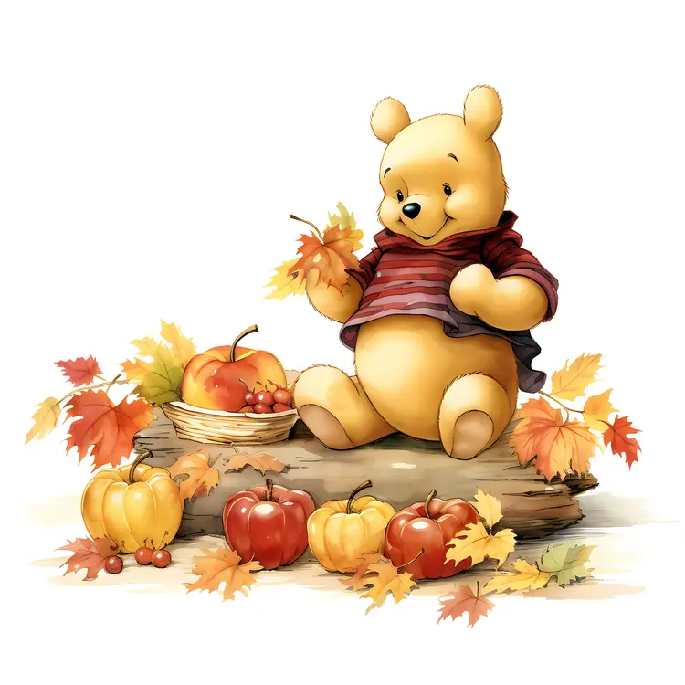Bear with Autumn Leaves