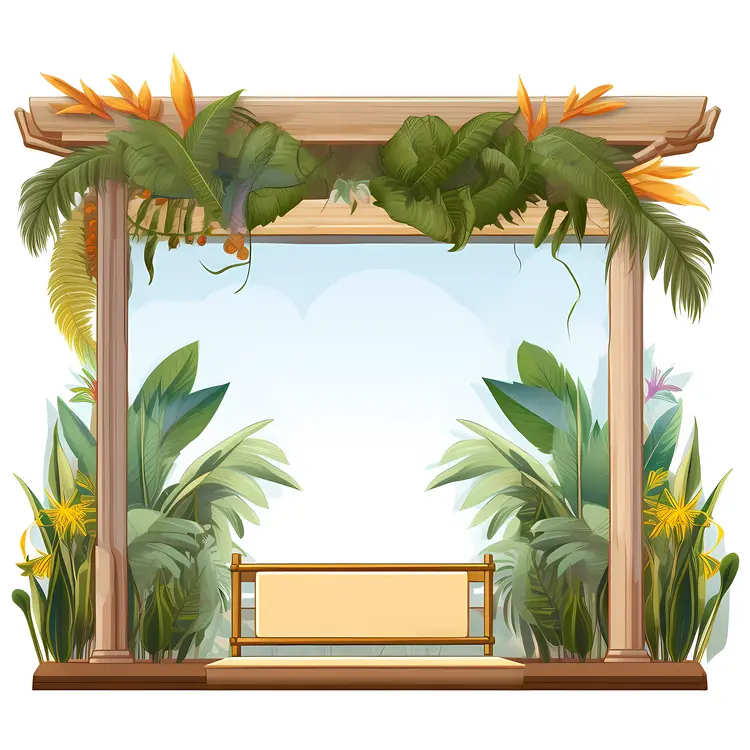 Beautiful Gazebo with Bench in a Lush Garden