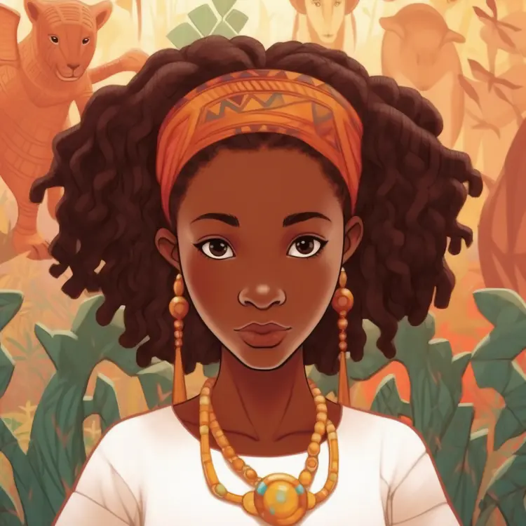 Woman with Headband in Jungle Setting