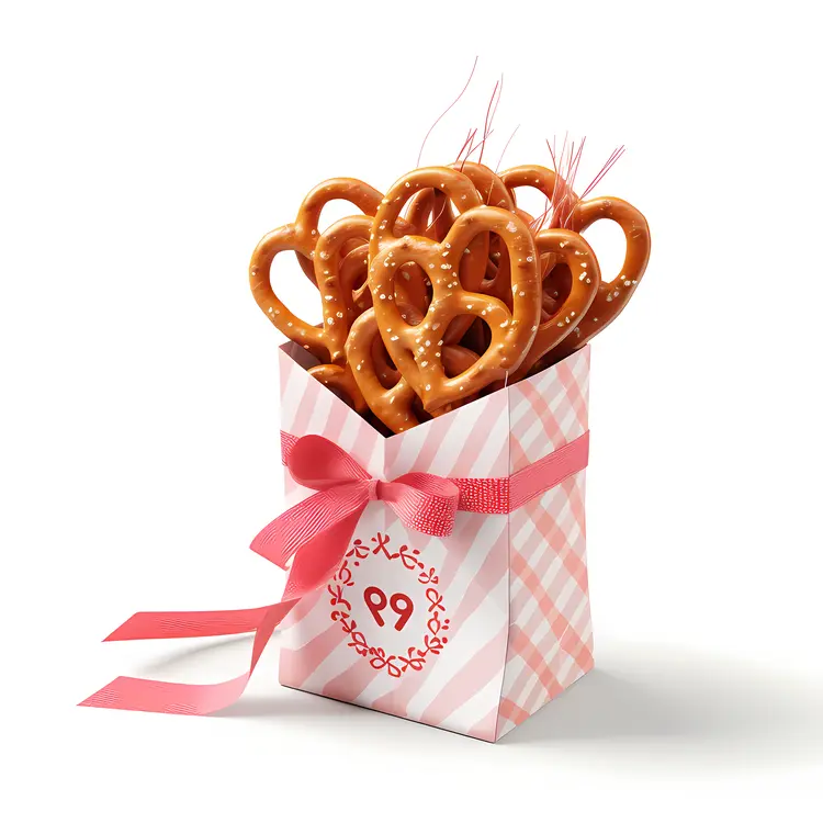Pretzels in Pink Checkered Gift Bag