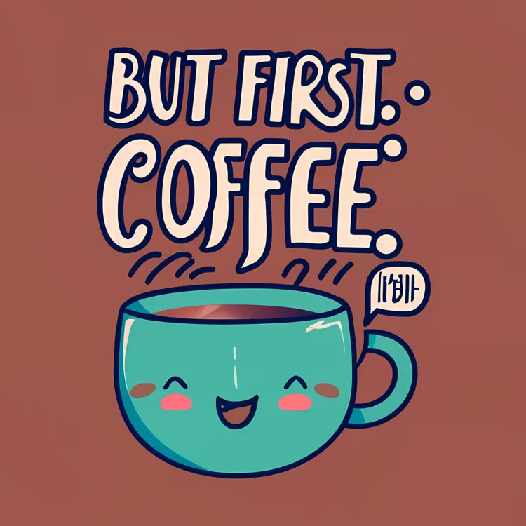 But First Coffee Text Art