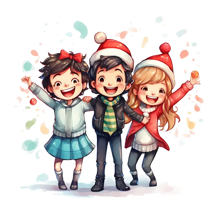 Happy Children Celebrating Christmas