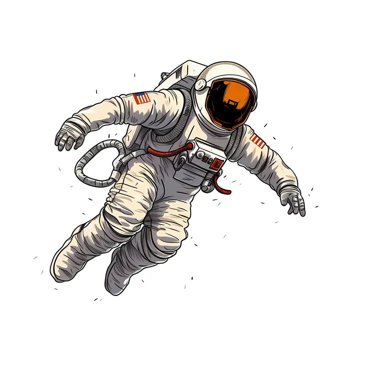 Cartoon Astronaut in Space