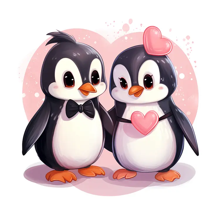 Penguins with Hearts