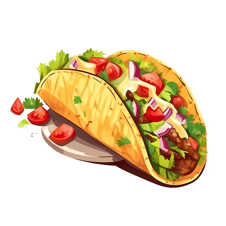 Delicious Taco with Fresh Vegetables