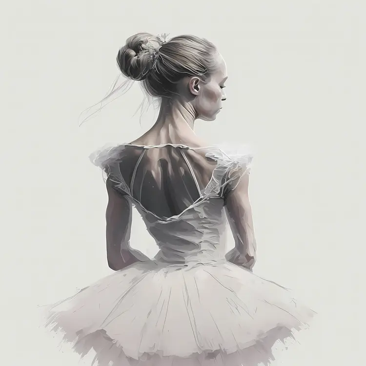 Elegant Ballerina in White Dress