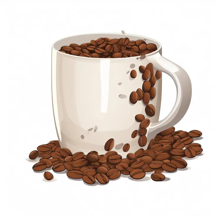 Coffee Mug Filled with Coffee Beans