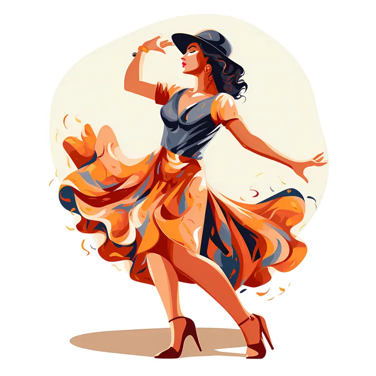 Dancing Woman with Hat